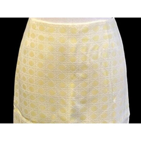 Alex Marie Pencil Skirt Size 6 Yellow Lined Center Back Zipper Slit - Picture 7 of 16